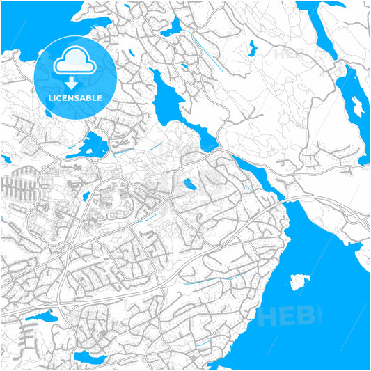 Boo, Sweden, city map with high quality roads.