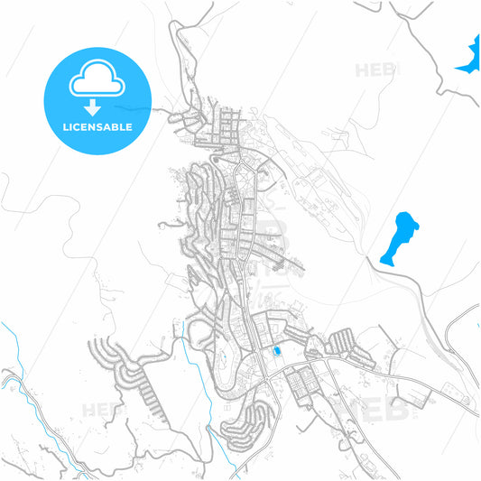 Bor, Bor, Serbia, city map with high quality roads.