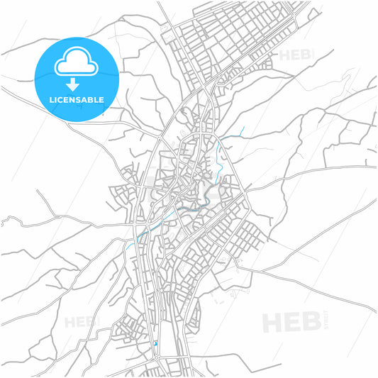 Bor, Niğde, Turkey, city map with high quality roads.