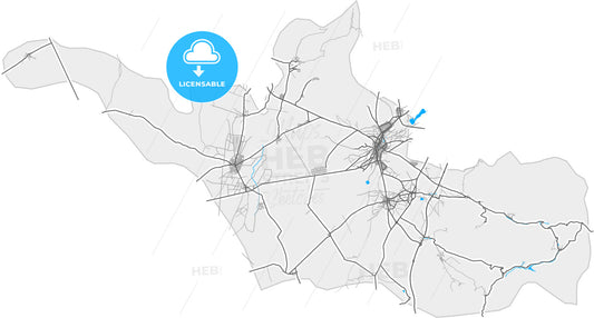 Bor, Niğde, Turkey, high quality vector map