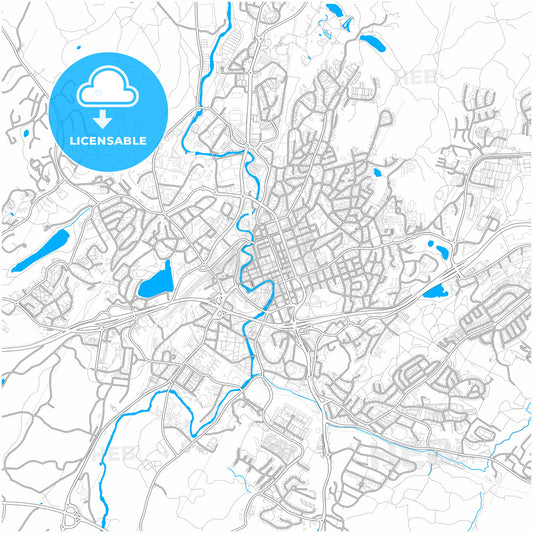 Borås, Sweden, city map with high quality roads.