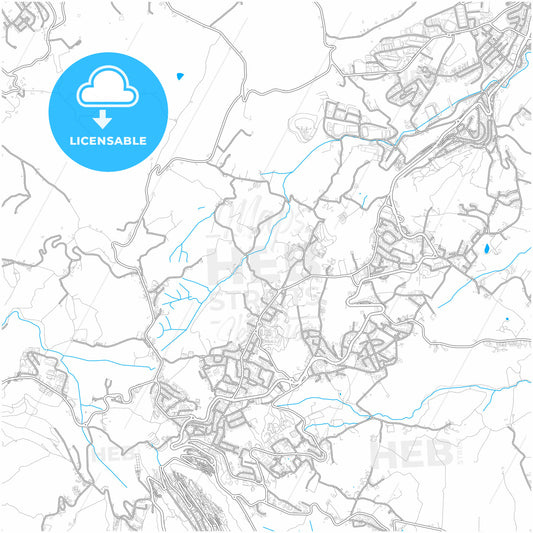 Borgo Maggiore, San Marino, city map with high quality roads.