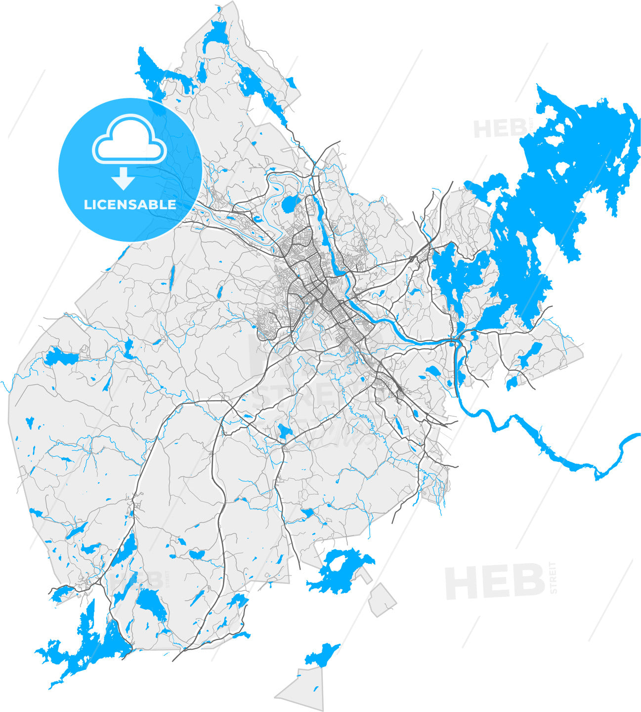Borlänge, Sweden, high quality vector map