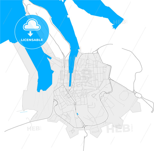 Bormla, South Eastern Region, Malta, high quality vector map