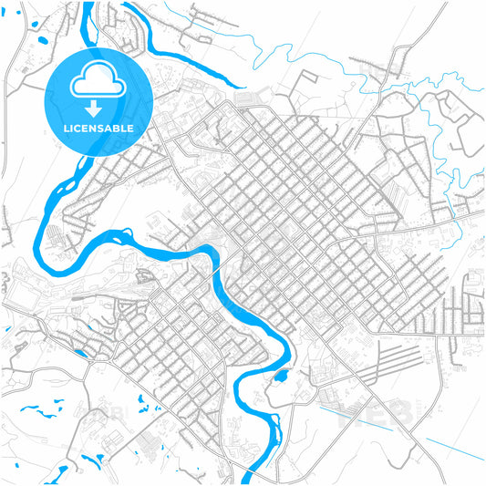 Borovichi, Novgorod Oblast, Russia, city map with high quality roads.