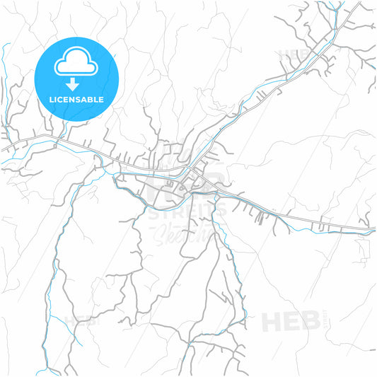 Borșa, Maramureș, Romania, city map with high quality roads.