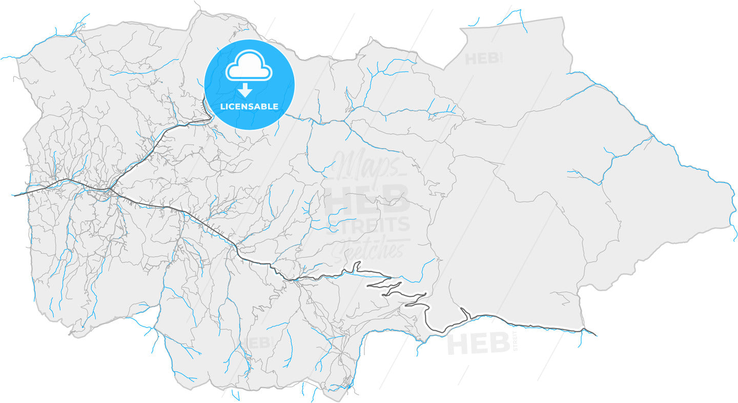 Borșa, Maramureș, Romania, high quality vector map