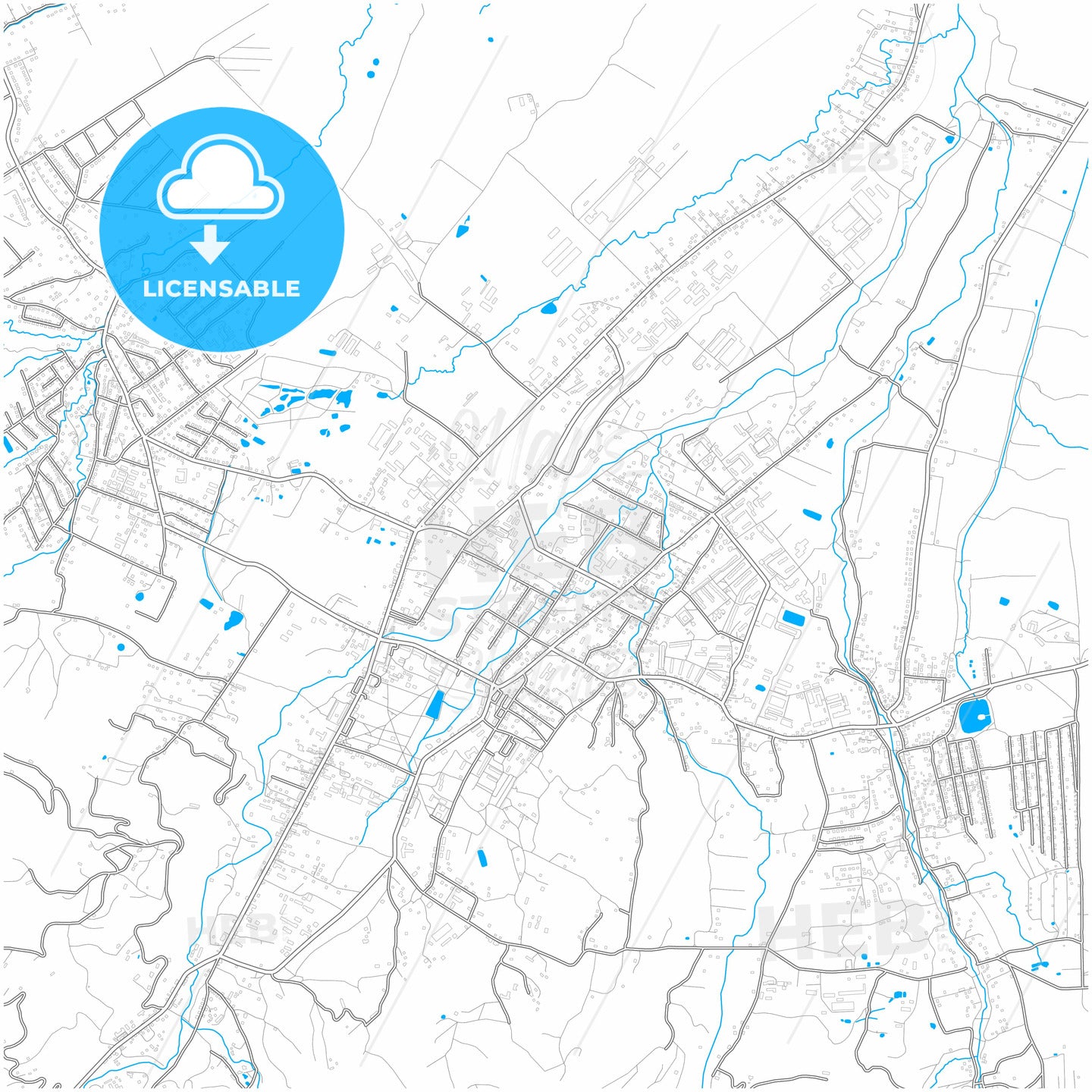 Boryslav, Lviv Oblast, Ukraine, city map with high quality roads.