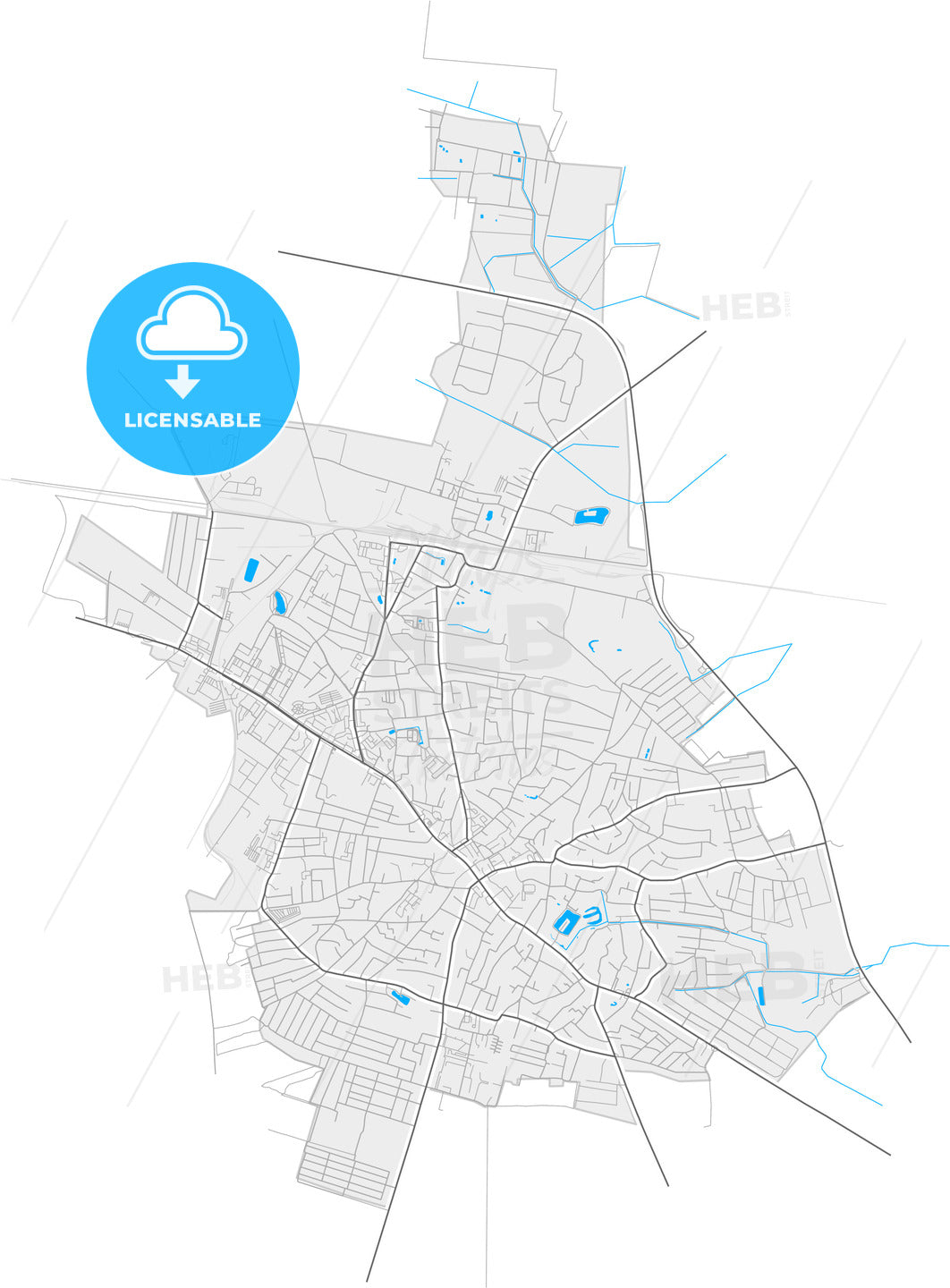 Boryspil, Kiev Oblast, Ukraine, high quality vector map