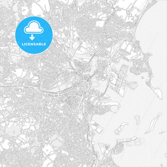 Boston, Massachusetts, USA, bright outlined vector map