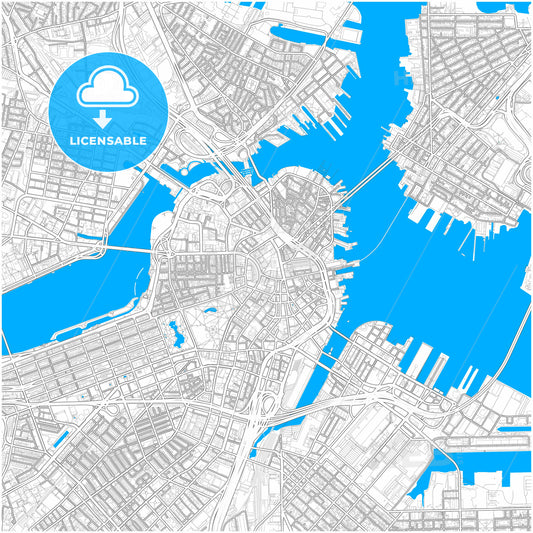 Boston, Massachusetts, United States, city map with high quality roads.