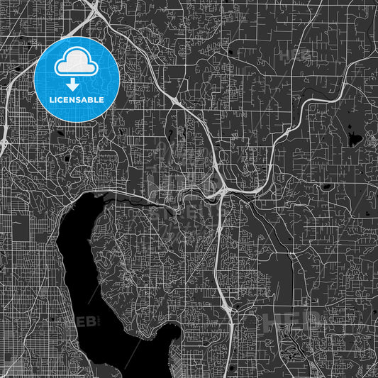 Bothell, Washington - Area Map - Dark