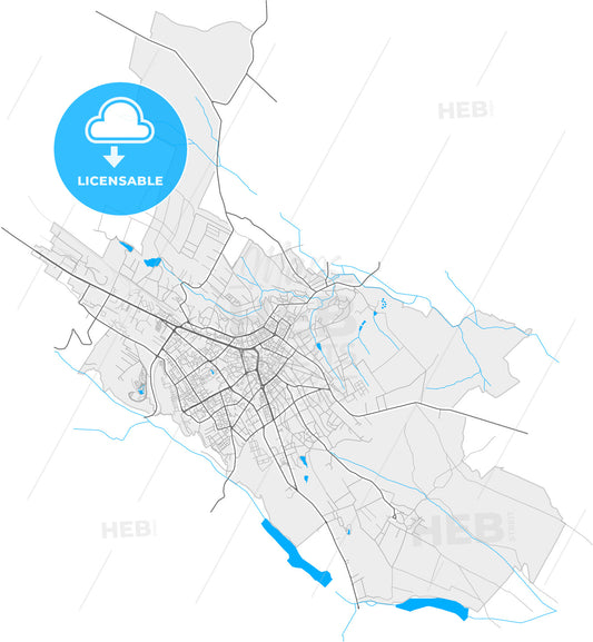 Botoșani, Botoșani, Romania, high quality vector map