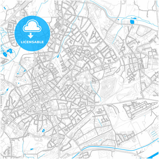 Bottrop, North Rhine-Westphalia, Germany, city map with high quality roads.