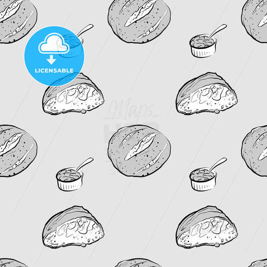 Boule seamless pattern greyscale drawing – instant download