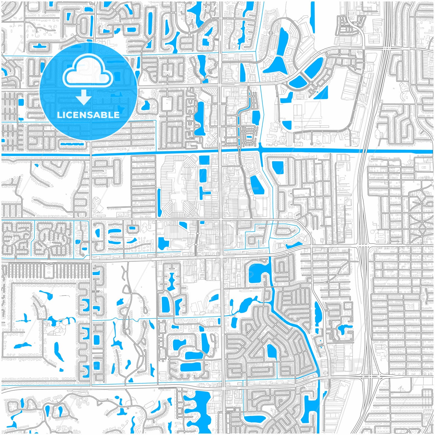 Boynton Beach, Florida, United States, city map with high quality roads.