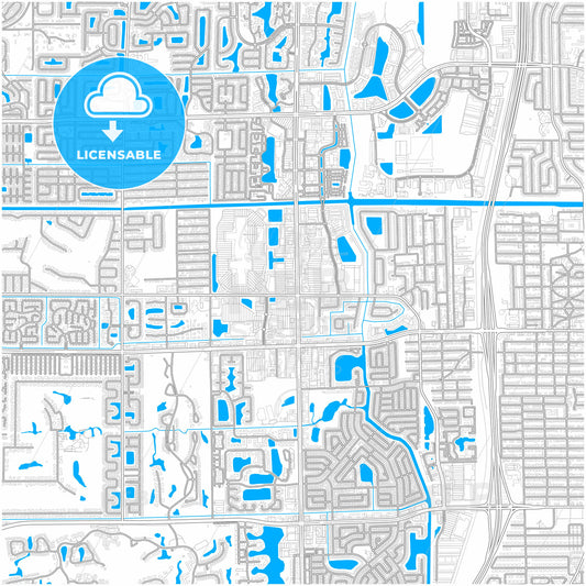 Boynton Beach, Florida, United States, city map with high quality roads.