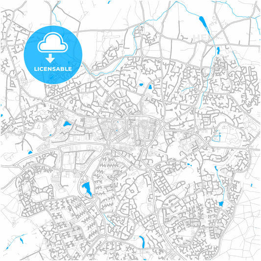 Bracknell, South East England, England, city map with high quality roads.
