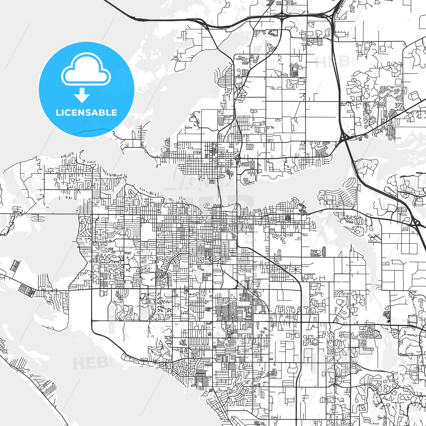 Bradenton, Florida - Area Map - Light - HEBSTREITS