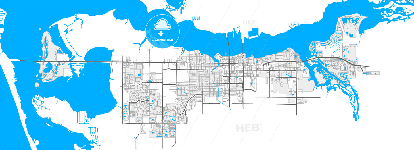 Bradenton, Florida, United States, high quality vector map