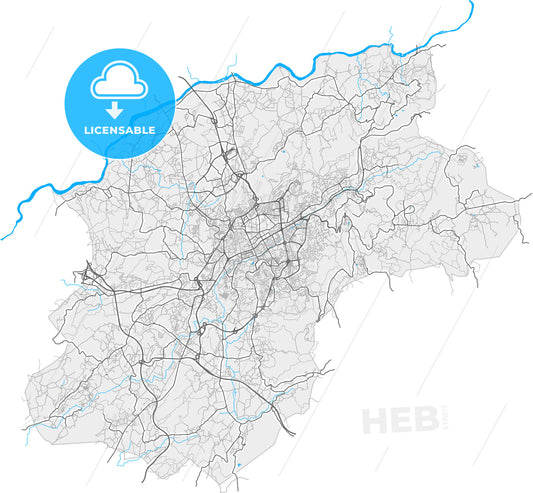 Braga, Braga, Portugal, high quality vector map