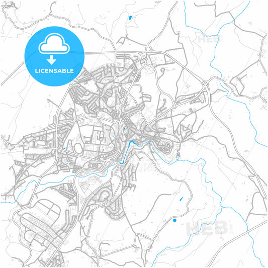 Bragança, Bragança, Portugal, city map with high quality roads.