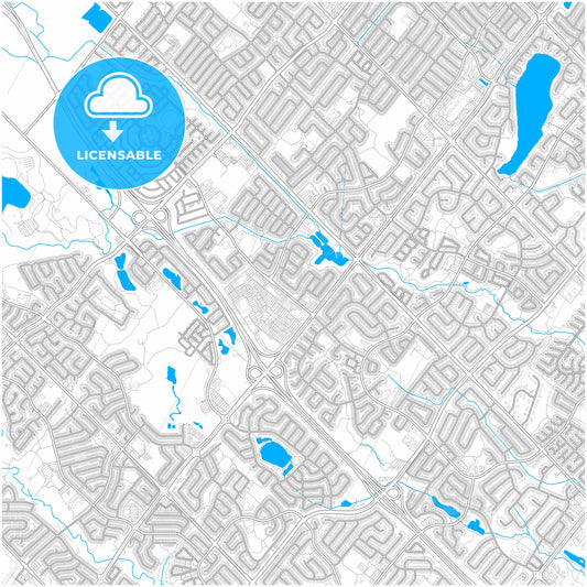 Brampton, Ontario, Canada, city map with high quality roads.