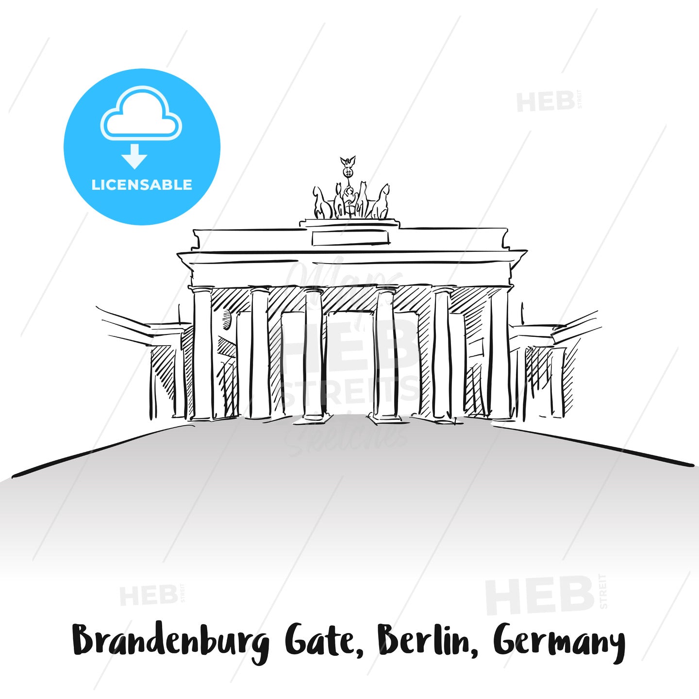 Brandenburg Gate Berlin Greeting Card – instant download