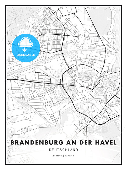 Brandenburg an der Havel, Germany, Modern Print Template in Various Formats - HEBSTREITS Sketches