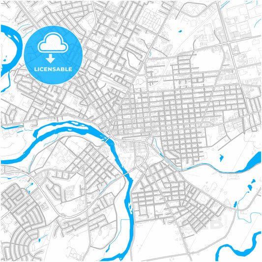 Brantford, Ontario, Canada, city map with high quality roads.