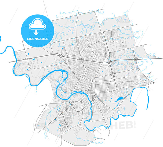 Brantford, Ontario, Canada, high quality vector map