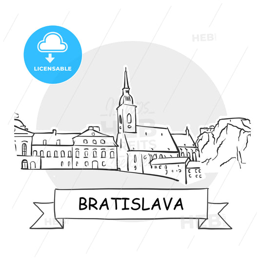 Bratislava Cityscape Vector Sign – instant download