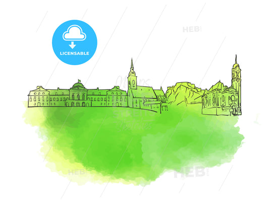 Bratislava Colorful Landmark Banner – instant download