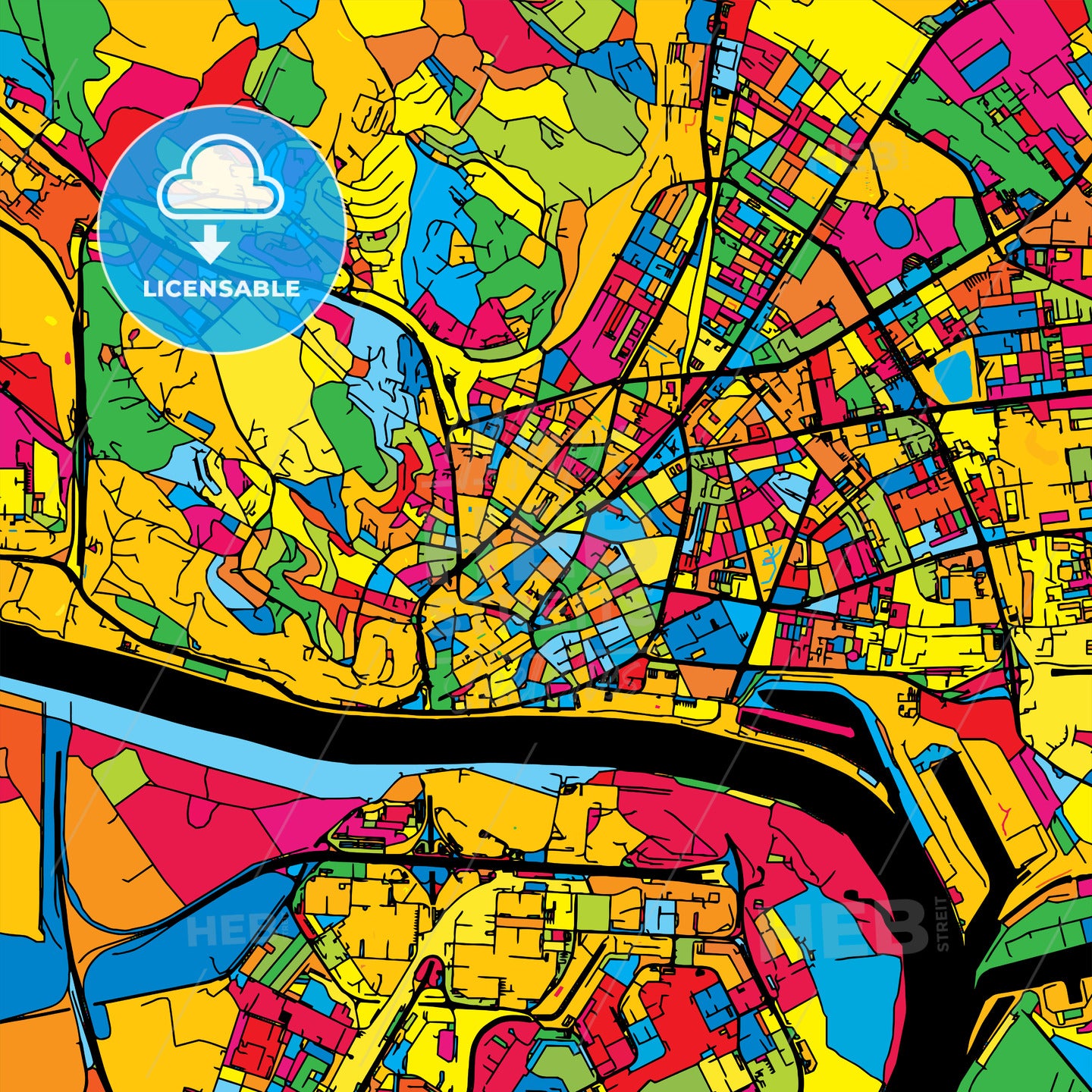 Bratislava Slovakia Colorful Map