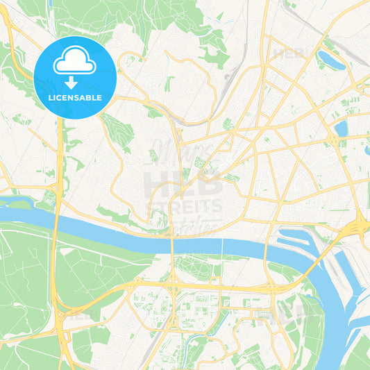 Bratislava, Slovakia Vector Map - Classic Colors