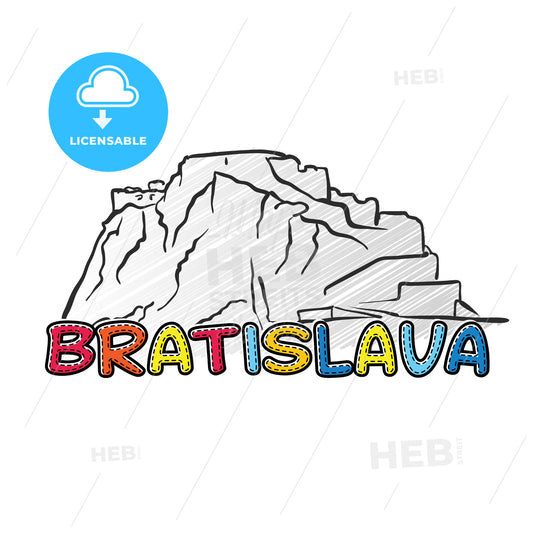 Bratislava beautiful sketched icon – instant download