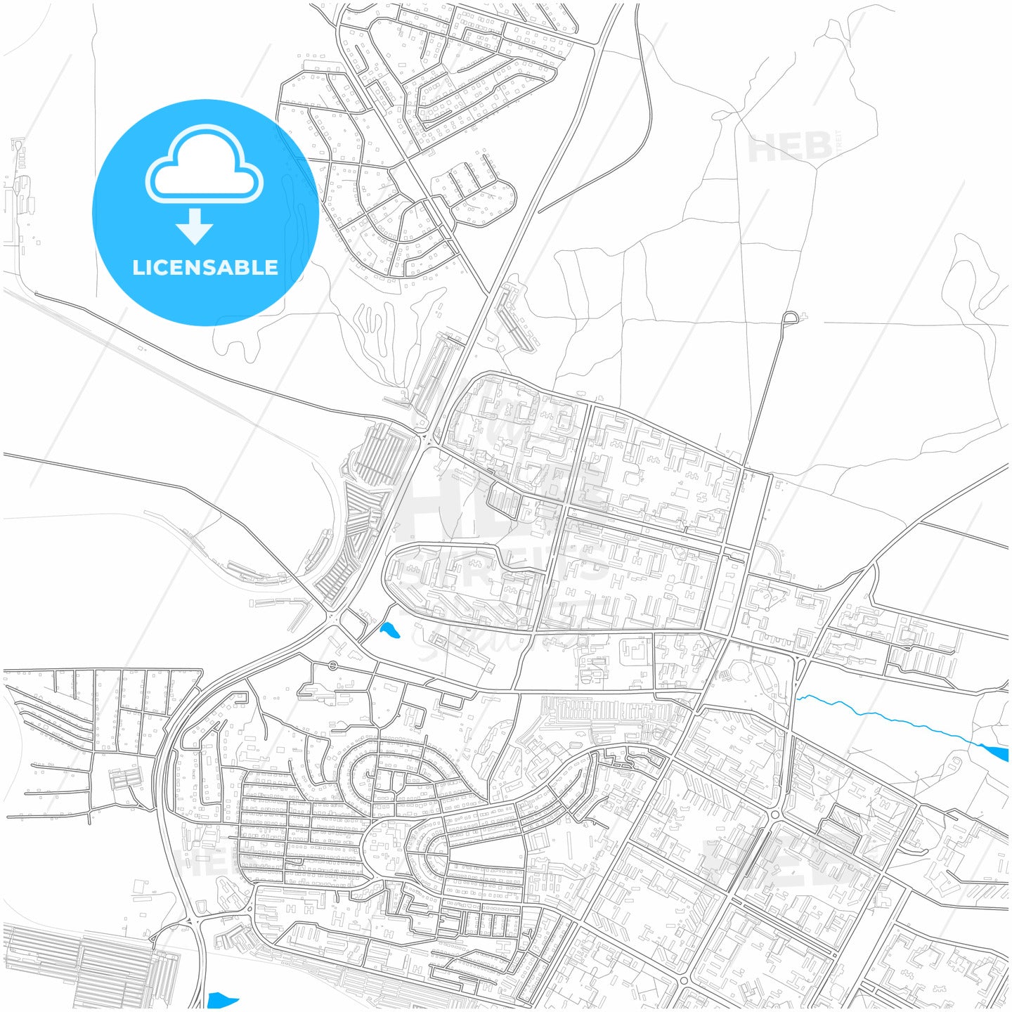 Bratsk, Irkutsk Oblast, Russia, city map with high quality roads.