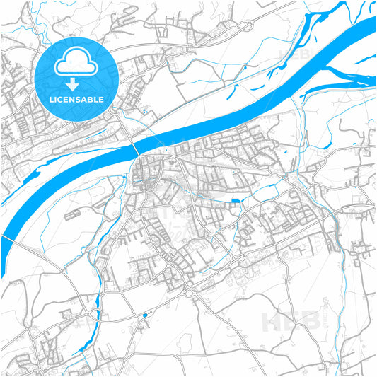 Braunau am Inn, Upper Austria, Austria, city map with high quality roads.