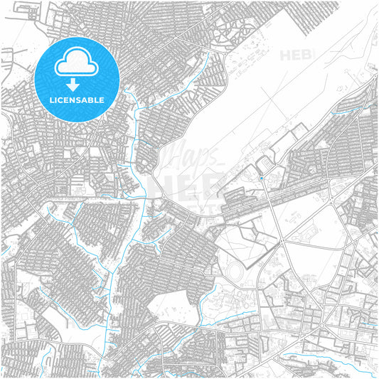 Brazzaville, Republic Of The Congo, city map with high quality roads.