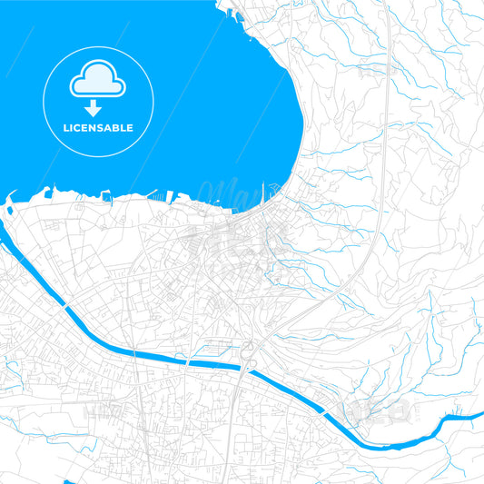 Bregenz, Austria bright two-toned vector map