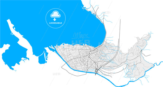 Bregenz, Vorarlberg, Austria, high quality vector map