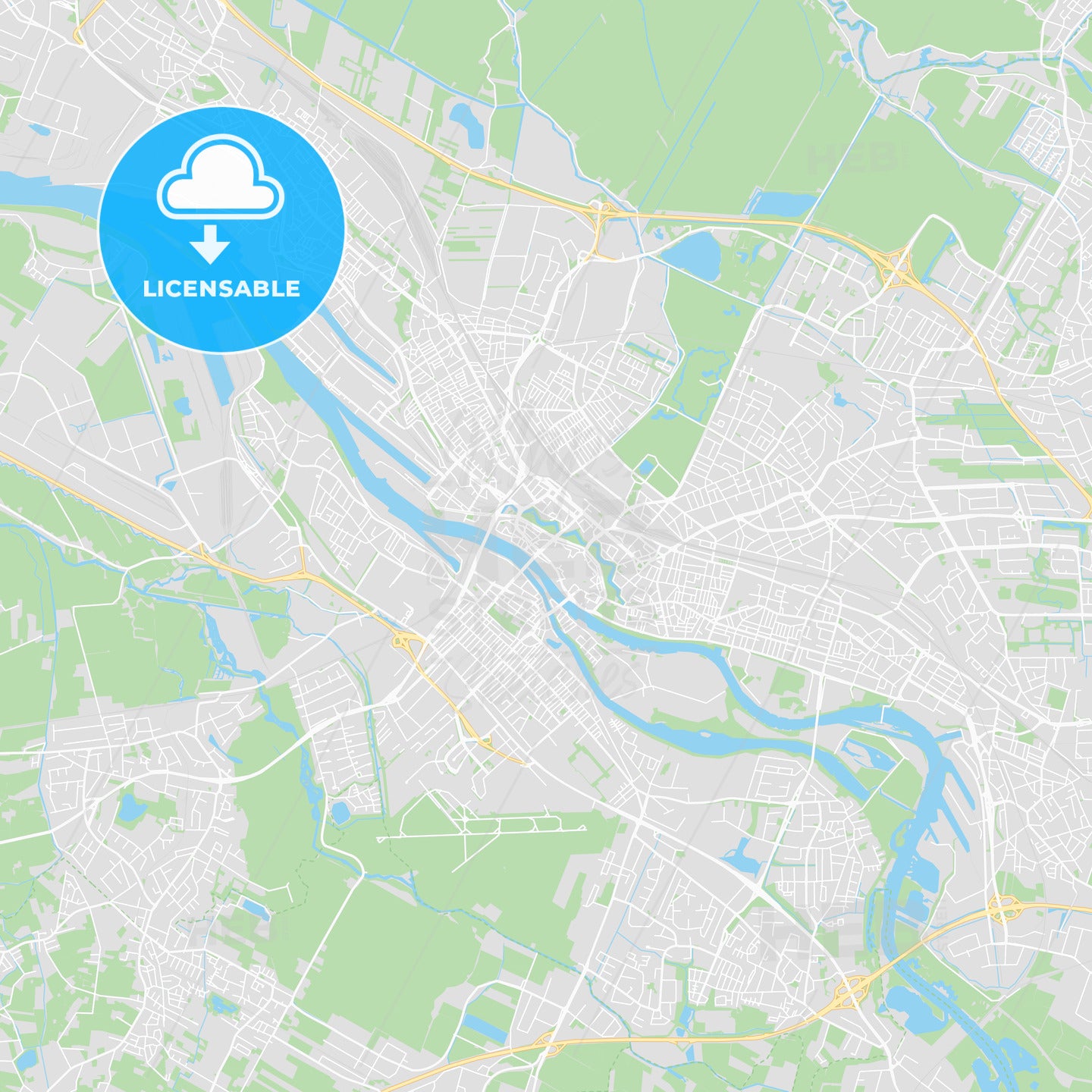 Bremen, Germany printable street map