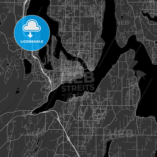 Bremerton, Washington - Area Map - Dark
