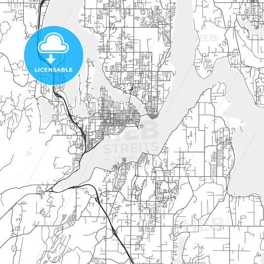 Bremerton, Washington - Area Map - Light