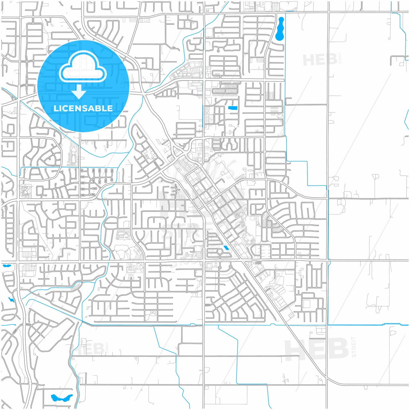 Brentwood, California, United States, city map with high quality roads.