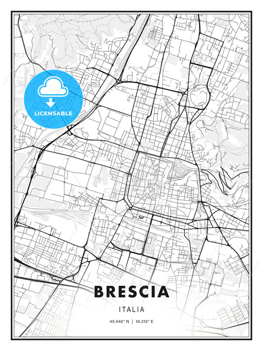 Brescia, Italy, Modern Print Template in Various Formats - HEBSTREITS Sketches