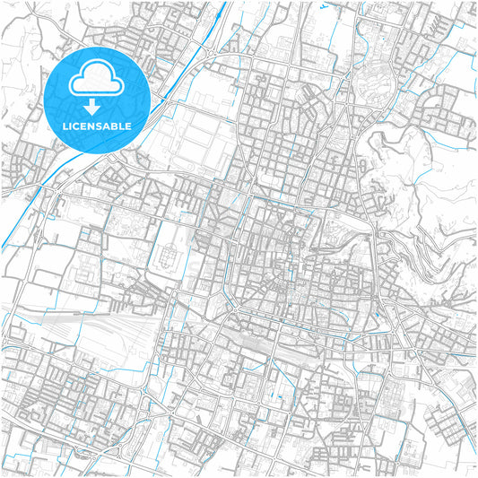 Brescia, Lombardy, Italy, city map with high quality roads.