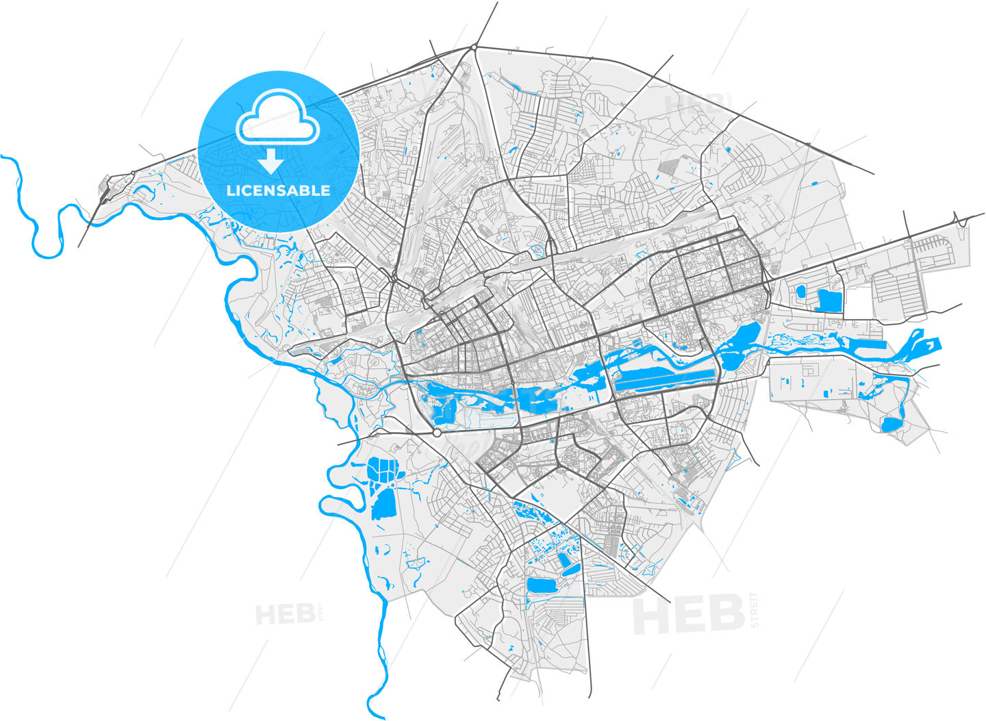 Brest, Voblasć, Belarus, high quality vector map