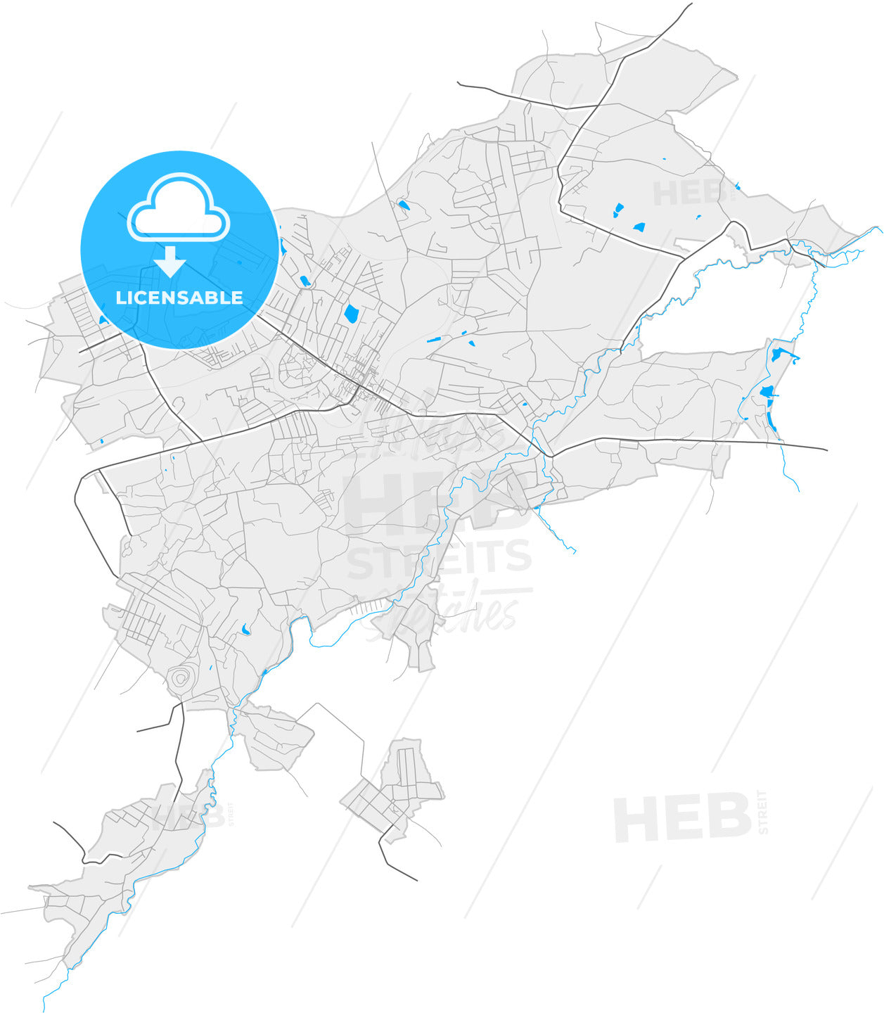 Brianka, Luhansk Oblast, Ukraine, high quality vector map