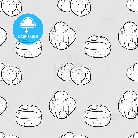 Brioche seamless pattern greyscale drawing – instant download